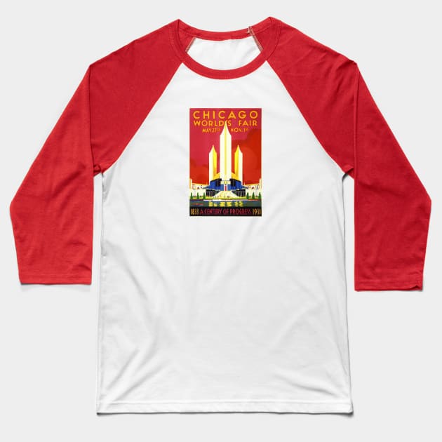 Chicago World's Fair 1933 Baseball T-Shirt by ezioman